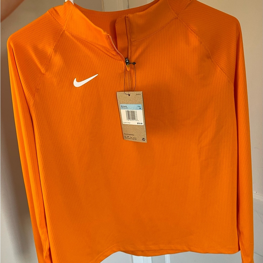 NWT Nike Orange Quarter-Zip Pullover